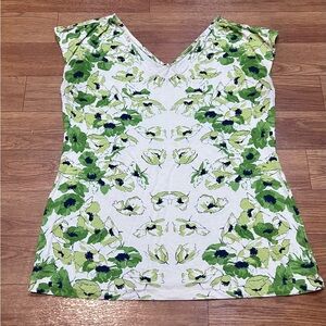 Banana Republic Green Floral Tank Top